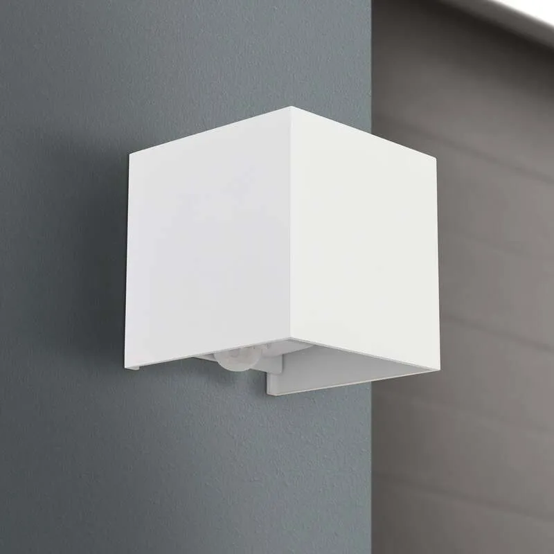 B-Ware ORION LED-Außenwandleuchte Cube-S weiß mit Bewegungsmelder IP54 700 lm