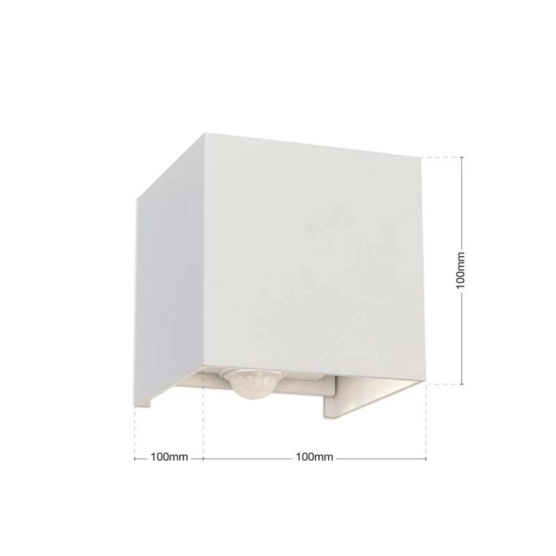 B-Ware ORION LED-Außenwandleuchte Cube-S weiß mit Bewegungsmelder IP54 700 lm