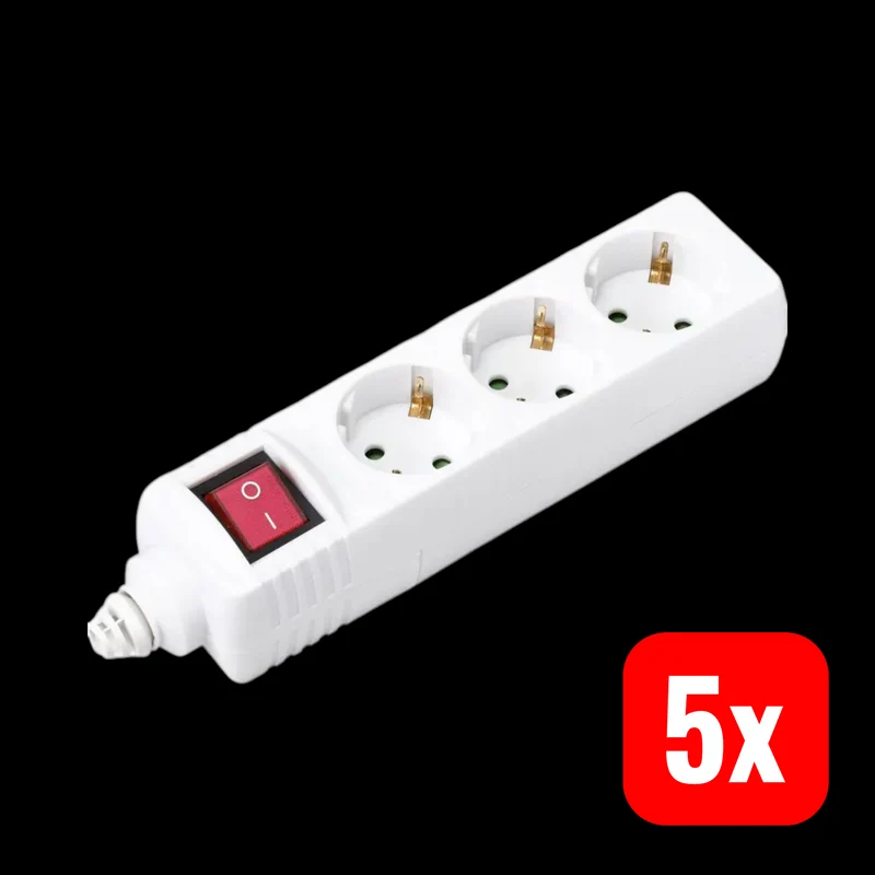 5x B-Ware Sygonix Steckerleiste 3fach Schalter Mehrfachsteckdose Steckdosenleiste 5 STÜCK