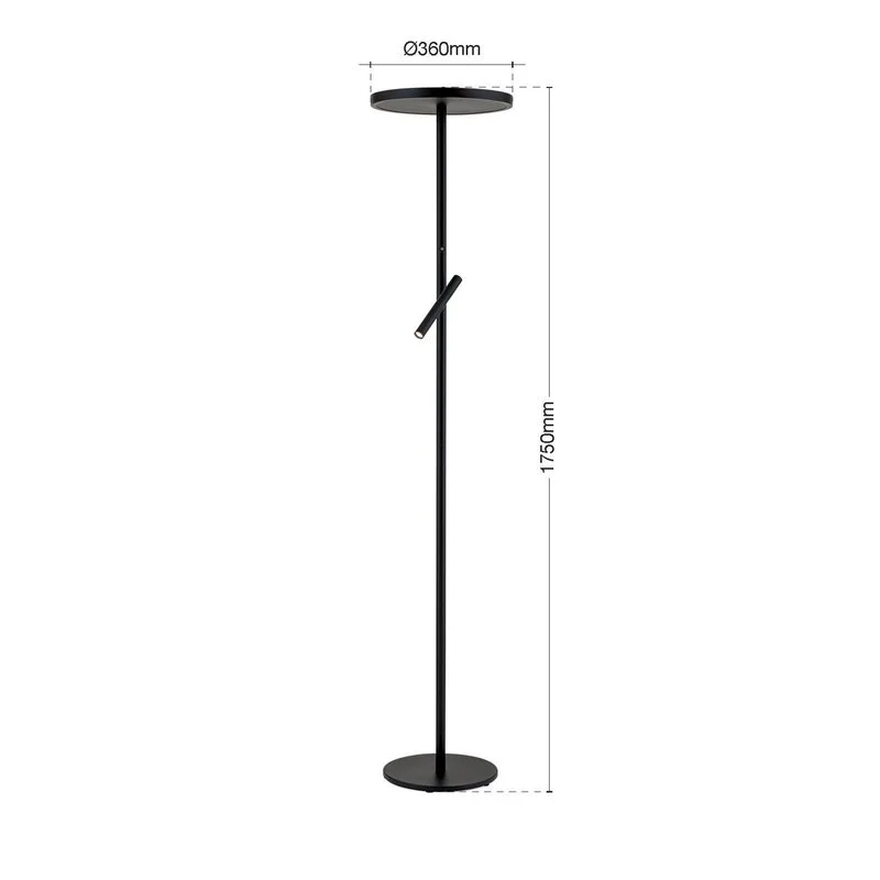 B-Ware Stehleuchte Teide Leselampe LED schwarz Metall Dimmer 2700 K SIEHE TEXT/FOTO
