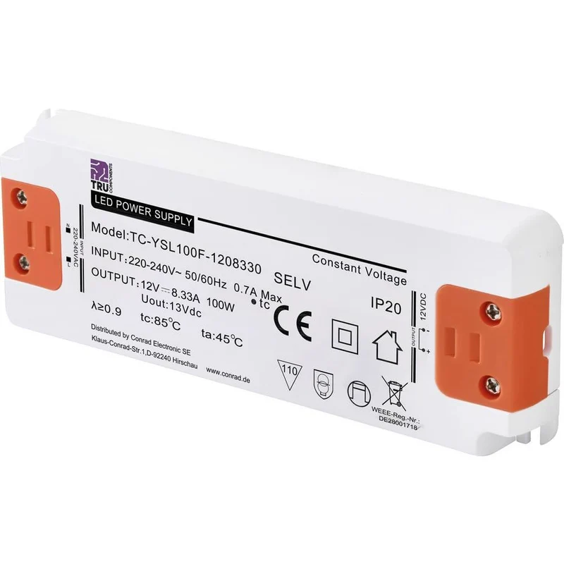 B-Ware TRU COMPONENTS LED Trafo Netzteil Konstantspannung Überspannung Montage