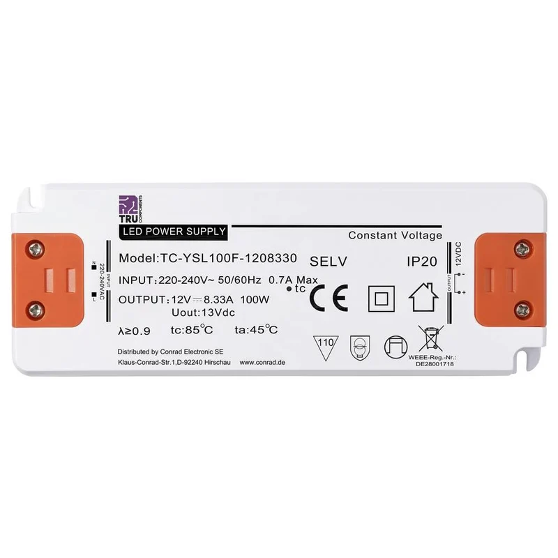 B-Ware TRU COMPONENTS LED Trafo Netzteil Konstantspannung Überspannung Montage