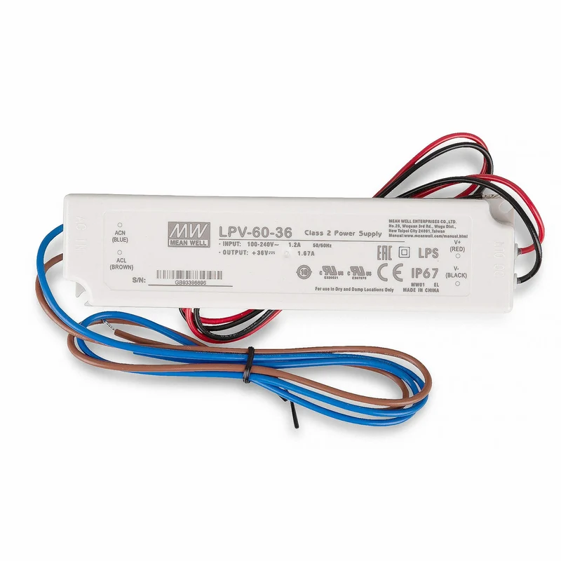 B-Ware Mean Well Netzteil Stromversorgung LED Treiber LPV 60 36 IP67 36 V DC 60 W