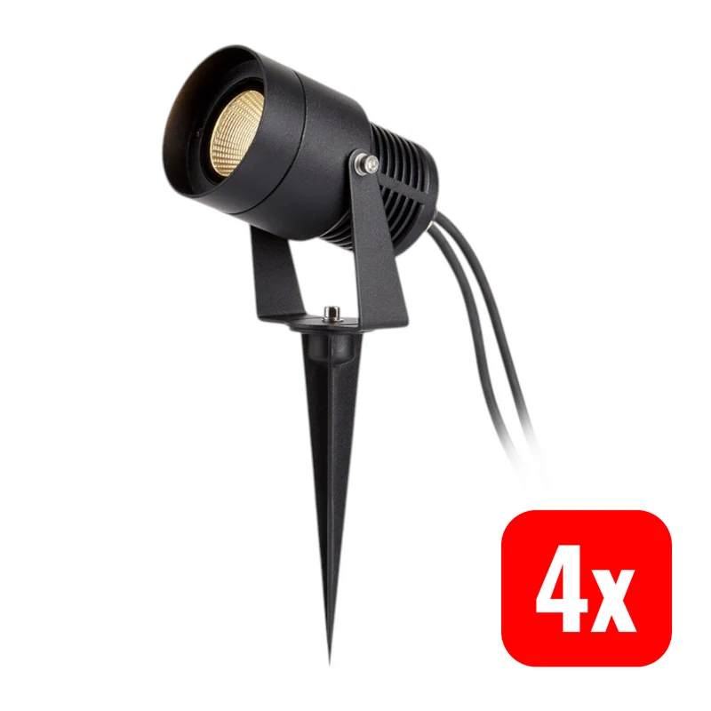 4x B-Ware Markslöjd Strahler Spotlight LED schwarz Garden 24 System Außenbereich 4 STÜCK