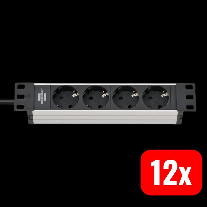 12x B-Ware Brennenstuhl 1390007004 2 m 4 AC-Ausgänge Indoor IP20 Schwarz 12 STÜCK