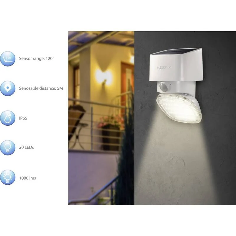 B-Ware Sygonix LED-Außenwandleuchte Außenleuchte Wandleuchte Bewegungsmelder 20W W283