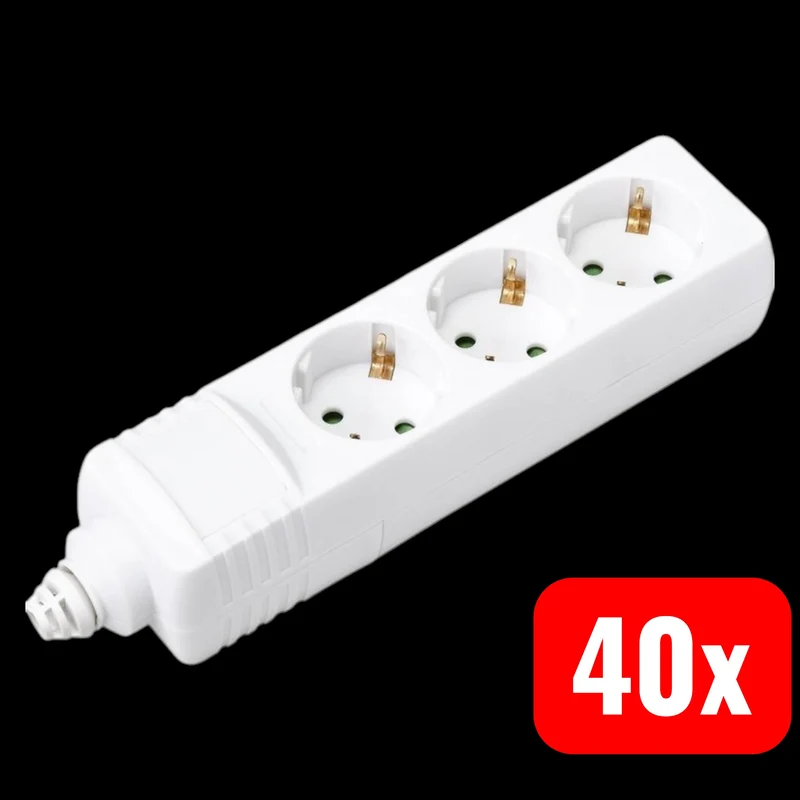 40x B-Ware Sygonix BT-2372208 Steckdosenleiste 3fach Weiß Steckdose 40 STÜCK