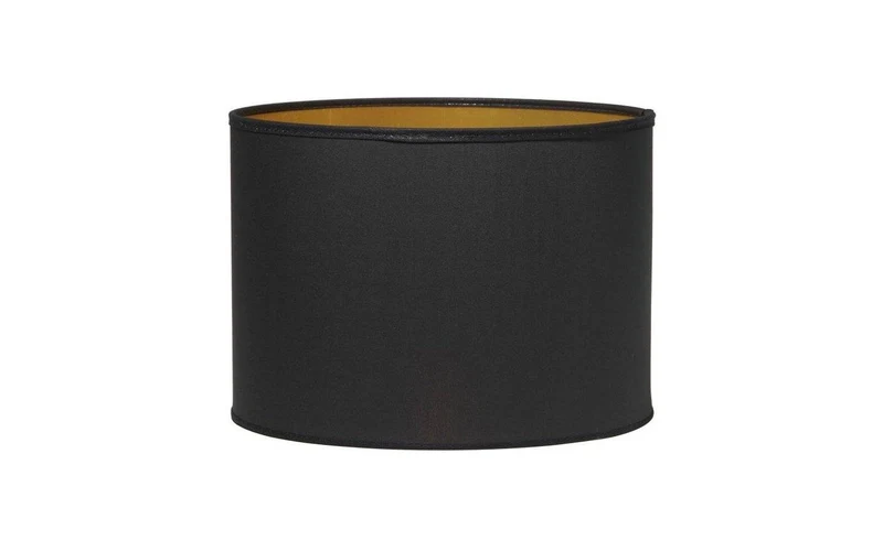 B-Ware PR Home Schirm Lampenschirm Beleuchtung schwarz gold Ø 30 cm Polyester Textil