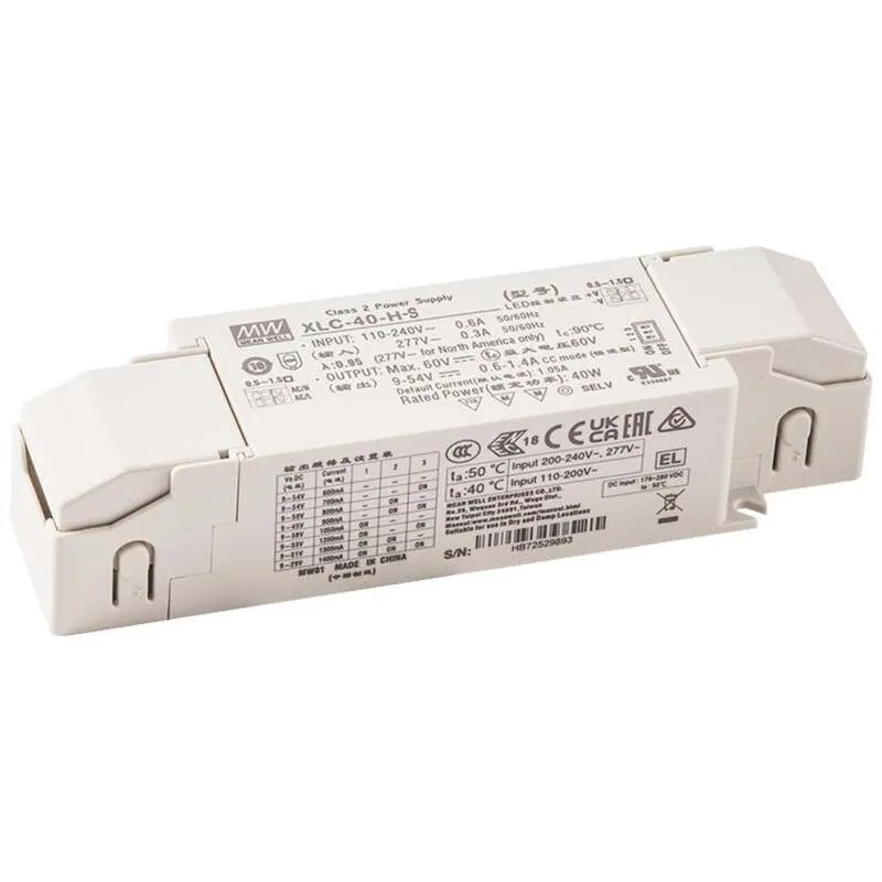 B-Ware MEAN WELL LED Treiber Stromversorgung Beleuchtung XLC 40 Dali Push Dimm 40 W