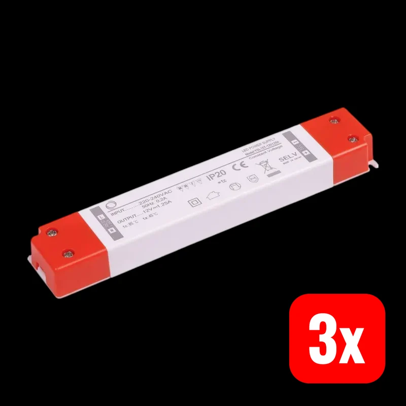 3x B-Ware YingJiao LED-Treiber Treiber Stromversorgung Netzteil 12 V 18 W 1.5 A 3 STÜCK