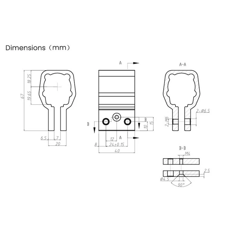 B-Ware TRU COMPONENTS Halterung Befestigung TC AZ005 Aluminiumlegierung 1500 Nm 1 Stück