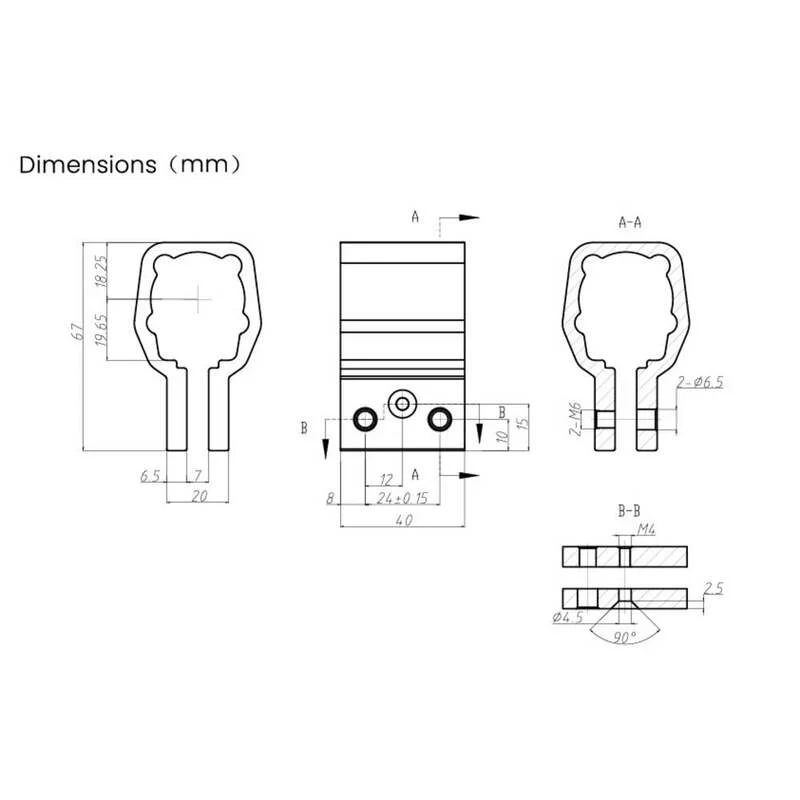 B-Ware TRU COMPONENTS Halterung Befestigung TC AZ005 Aluminiumlegierung 1500 Nm 1 Stück