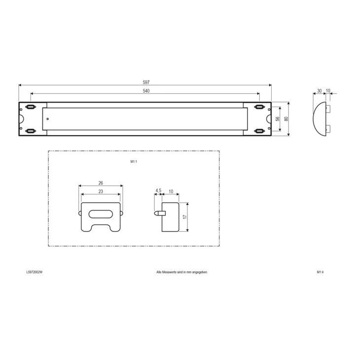 B-Ware EVN LED Lichtleiste LED Anbauleuchte Weiß Aufbauleuchte Metall 3000 K 597 mm