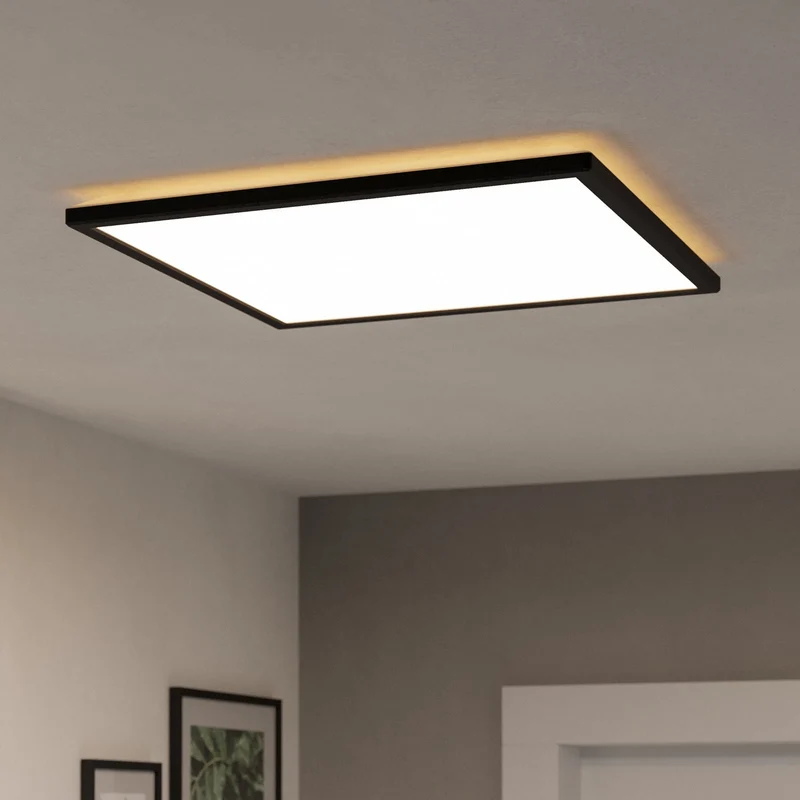 B-Ware EGLO Connect Deckenleuchte LED Rovito Z Appsteuerung Schwarz 50 cm CCT RGB Smart