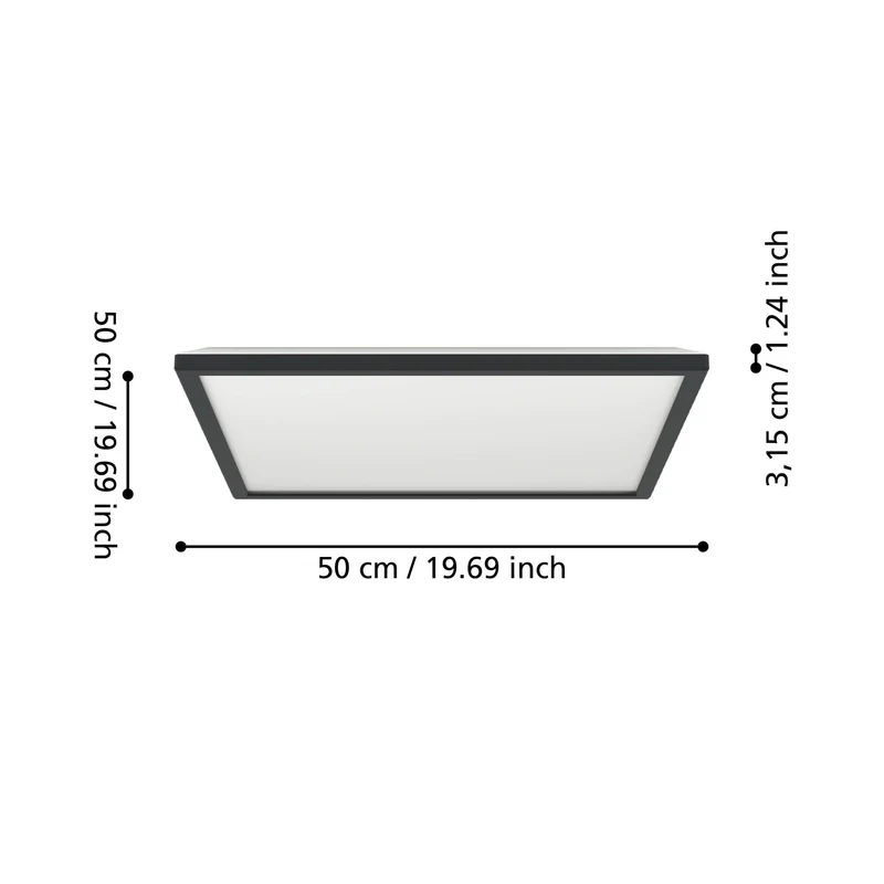 B-Ware EGLO Connect Deckenleuchte LED Rovito Z Appsteuerung Schwarz 50 cm CCT RGB Smart