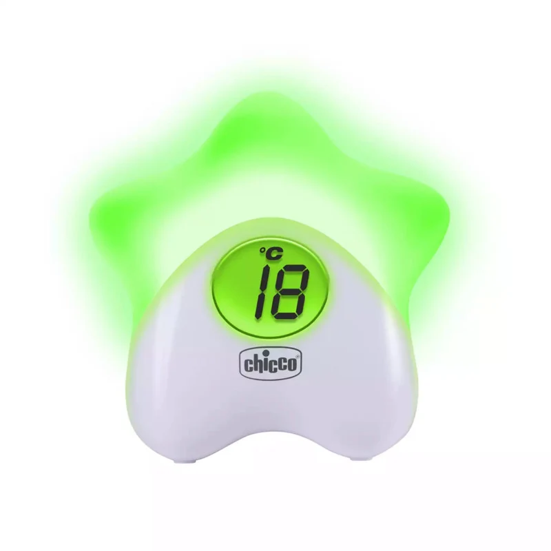 B-Ware Chicco Nachtlicht Thermometer Stern Babylicht Temperaturanzeige USB Kabel