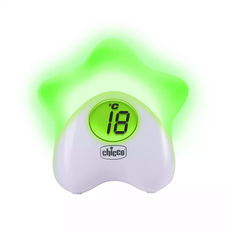 B-Ware Chicco Nachtlicht Thermometer Stern Babylicht Temperaturanzeige USB Kabel