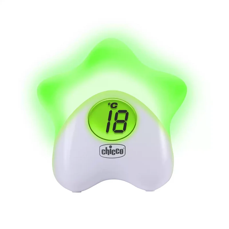 B-Ware Chicco Nachtlicht Thermometer Stern Babylicht Temperaturanzeige USB Kabel