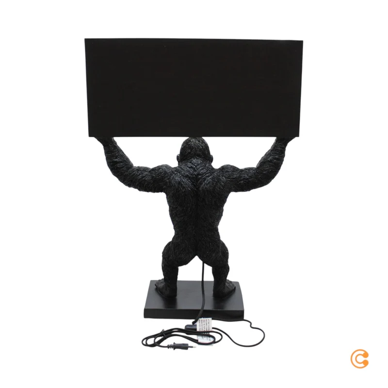 B-Ware KARE Animal King Kong Tischlampe Schreibtischlampe Tischleuchte mit Textilschirm