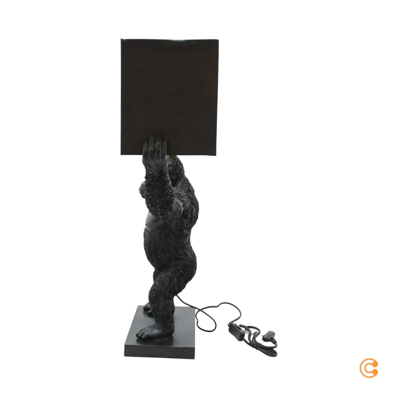 B-Ware KARE Animal King Kong Tischlampe Schreibtischlampe Tischleuchte mit Textilschirm