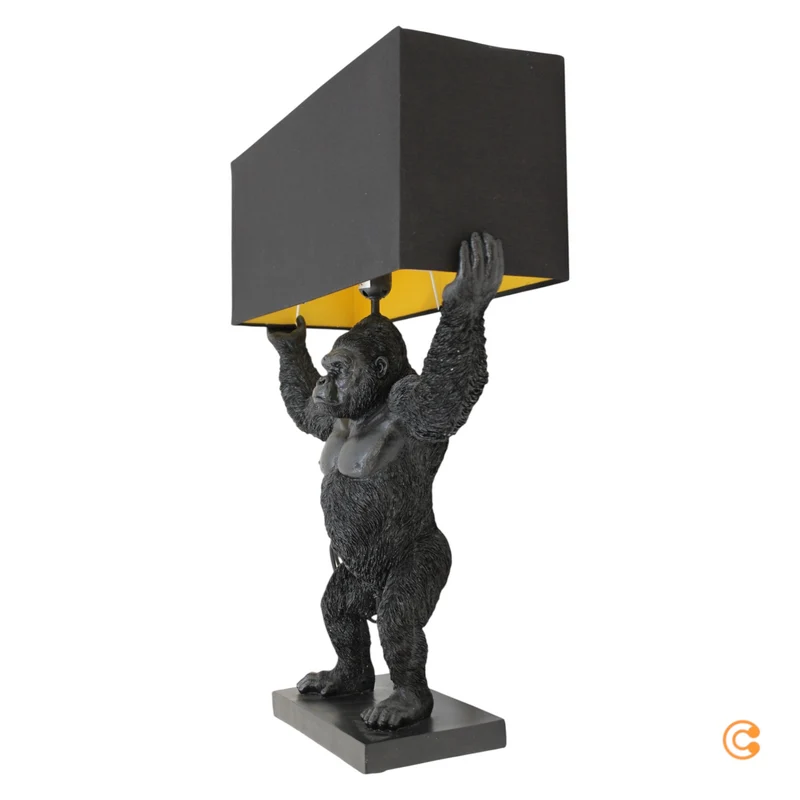 B-Ware KARE Animal King Kong Tischlampe Schreibtischlampe Tischleuchte mit Textilschirm