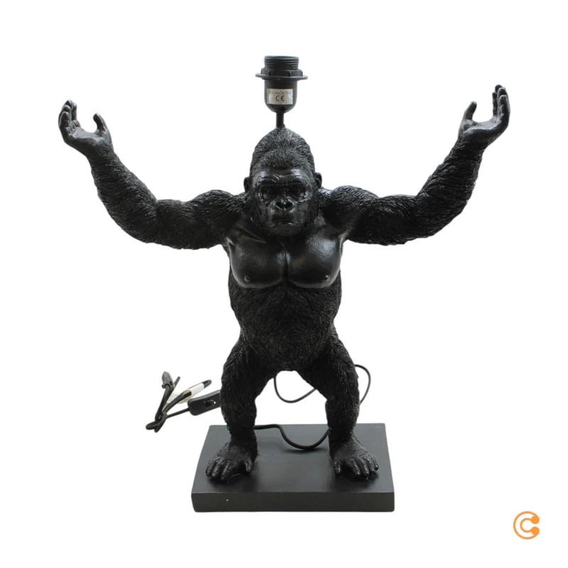 B-Ware KARE Animal King Kong Tischlampe Schreibtischlampe Tischleuchte mit Textilschirm