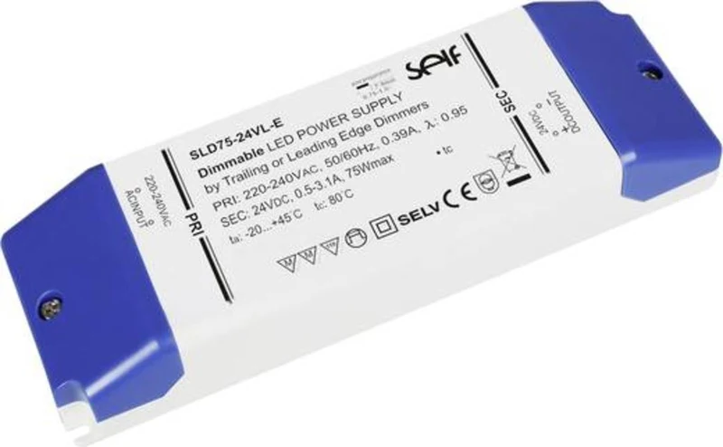 B-Ware Self Electronics SLD75-12VL-E LED-Trafo Konstantspannung 75W 1 - 6.25A 12 V/DC