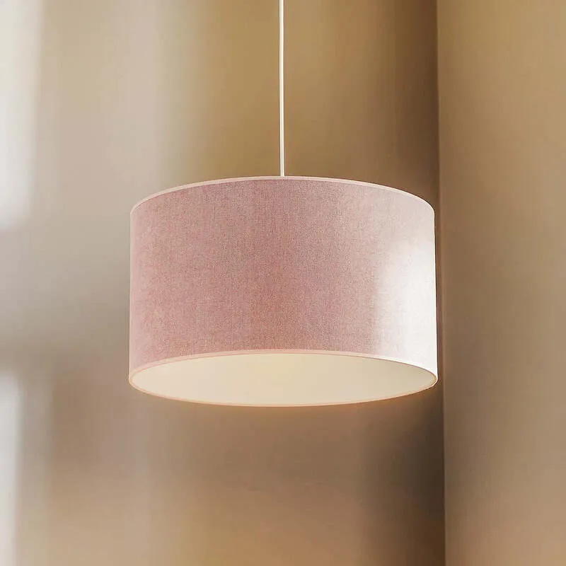 B-Ware Hängeleuchte Pastell Roller rosa LED Pendelleuchte Lampe dimmbar Textil 25cm