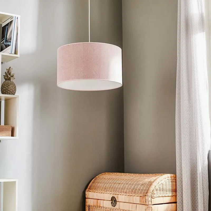 B-Ware Hängeleuchte Pastell Roller rosa LED Pendelleuchte Lampe dimmbar Textil 25cm