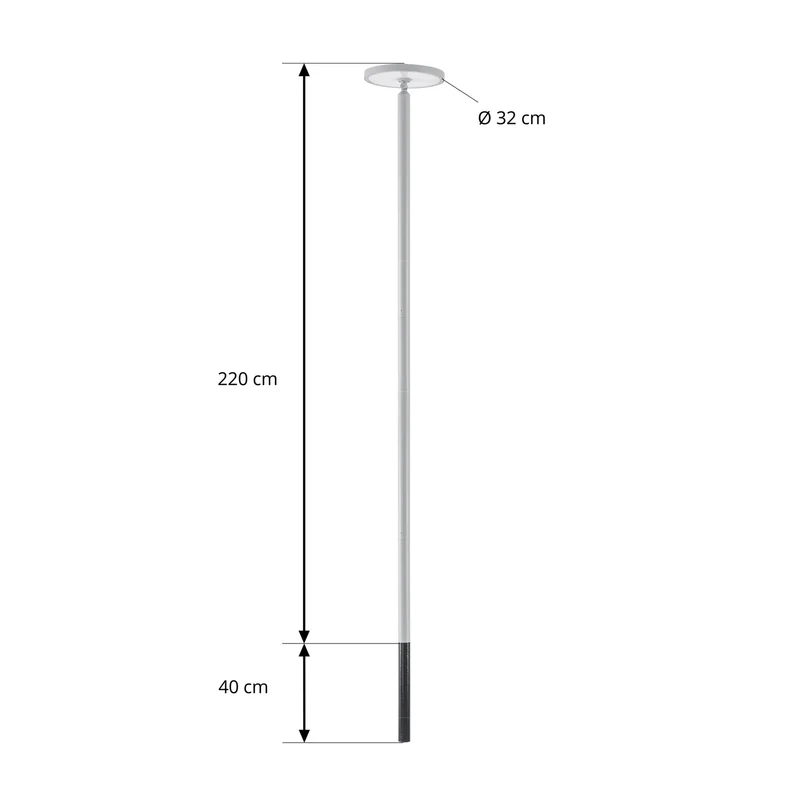 B-Ware Lucande Außenleuchte Gartenleuchte Akito LED Lampe 260cm IP54 weiß Aluminium