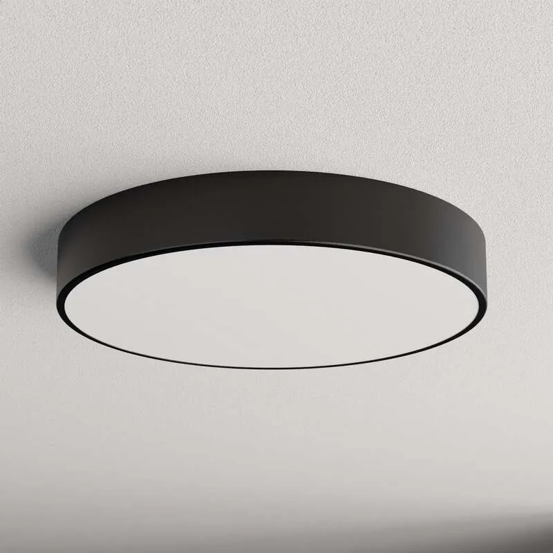 B-Ware Deckenleuchte Cleo Ø 50 cm IP54 schwarz Metall E27 dimmbar 4x24W LED