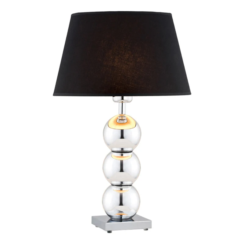 B-Ware Euluna Textil-Tischlampe Fulda Schreibtischlampe E27 Schirm schwarz Fuß chrom