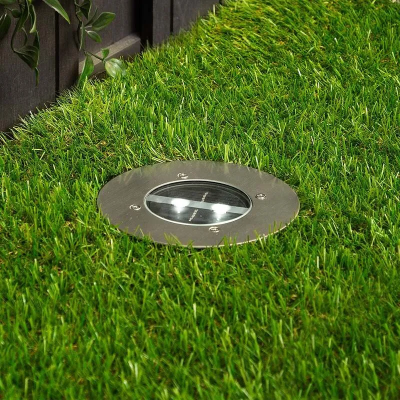 6x B-Ware Smartwares Solar-LED-Bodeneinbaustrahler Lugo Gartenleuchte Edelstahl IP44 14cm