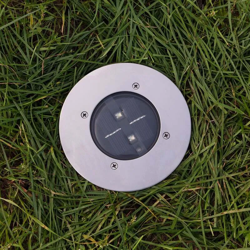6x B-Ware Smartwares Solar-LED-Bodeneinbaustrahler Lugo Gartenleuchte Edelstahl IP44 14cm