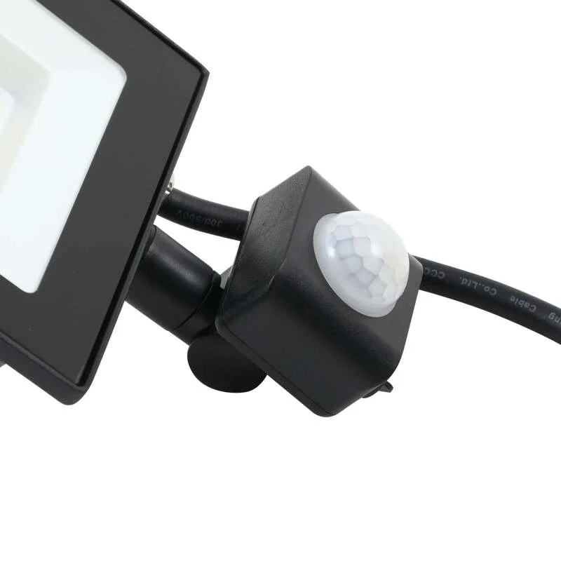 4x B-Ware Prios Außenstrahler LED 20W Maikel mit Bewegungsmelder 1620lm schwarz IP44 3000K