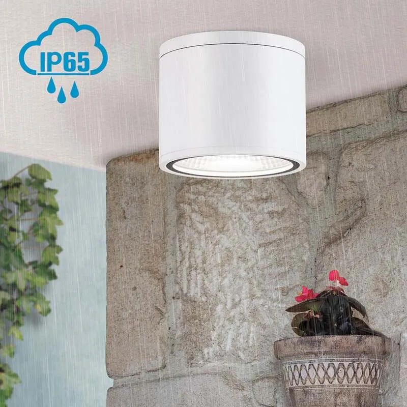 B-Ware Orion Deckenstrahler Außenleuchte Sputnik LED Strahler IP65 weiß Ø14,5cm 1030lm