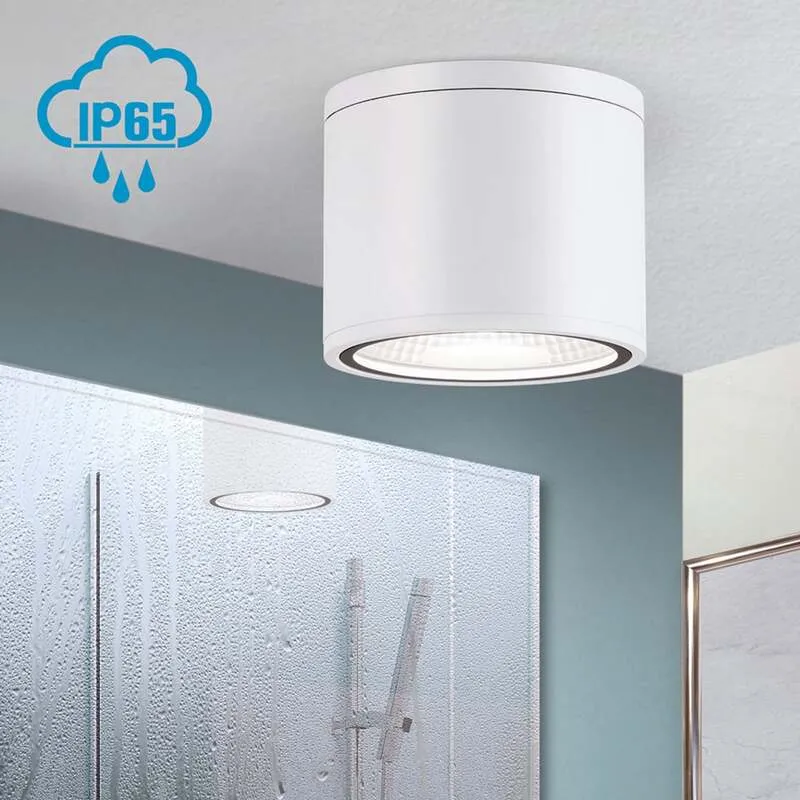 B-Ware Orion Deckenstrahler Außenleuchte Sputnik LED Strahler IP65 weiß Ø14,5cm 1030lm