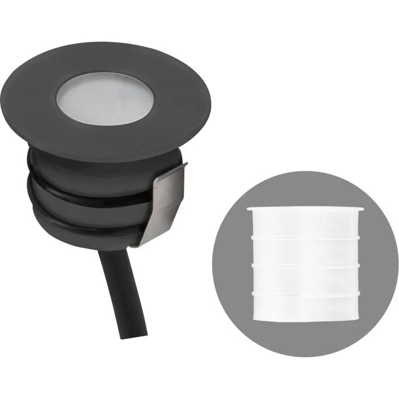 3x B-Ware EVN Bodeneinbauleuchte Einbaustrahler LED anthrazit IP65 Aluminium Warmweiß 45mm