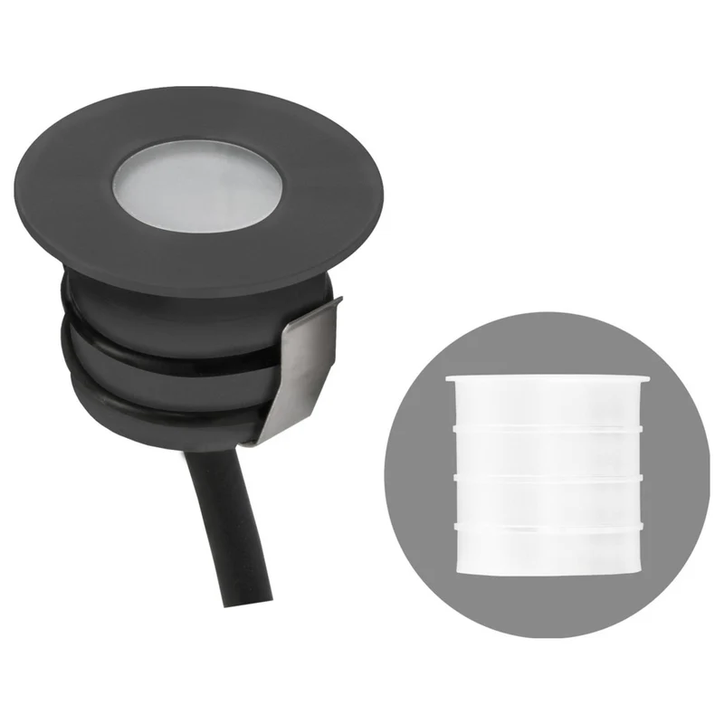 2x B-Ware EVN Bodeneinbauleuchte Einbaustrahler LED anthrazit IP65 Warmweiß 45mm 2 STÜCK