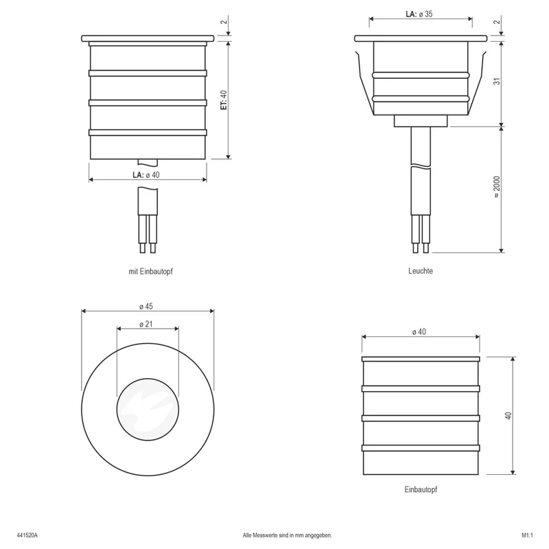 2x B-Ware EVN Bodeneinbauleuchte Einbaustrahler LED anthrazit IP65 Warmweiß 45mm 2 STÜCK