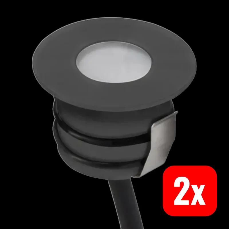 2x B-Ware EVN Bodeneinbauleuchte Einbaustrahler LED anthrazit IP65 Warmweiß 45mm 2 STÜCK