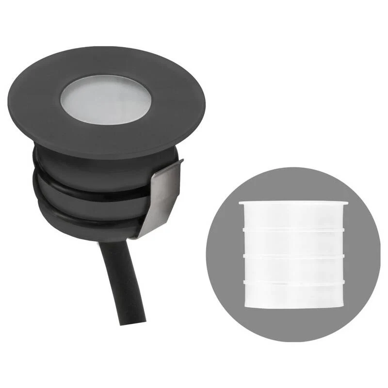 2x B-Ware EVN Bodeneinbauleuchte Einbaustrahler LED anthrazit IP65 Warmweiß 45mm 2 STÜCK
