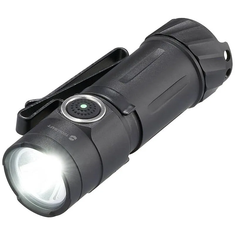 B-Ware Toolcraf LED Taschenlampe Mini-Lampe Akku Schwarz verstellbar Aluminiumlegierung