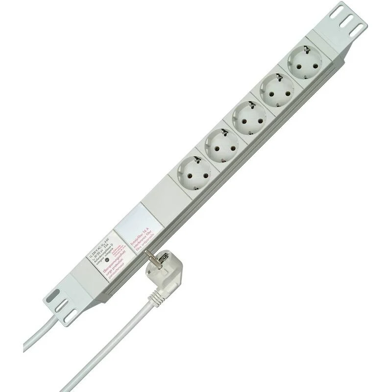 B-Ware Kopp 930504014 Steckdosenleiste Verteiler 19 Zoll 5fach Weiß Schutzkontakt 1 St