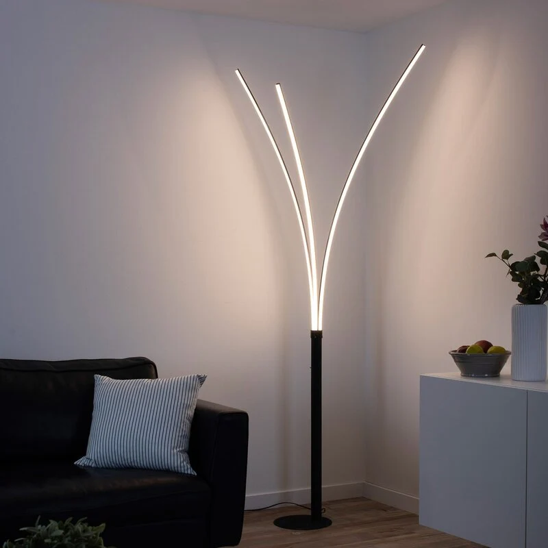B-Ware JUST LIGHT LED Stehleuchte Maja dreiflammig Leuchte Stehlampe Leselampe schwarz