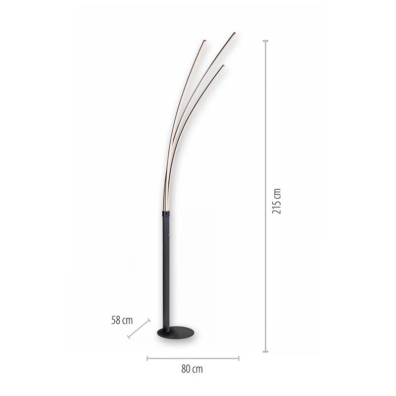 B-Ware JUST LIGHT LED Stehleuchte Maja dreiflammig Leuchte Stehlampe Leselampe schwarz