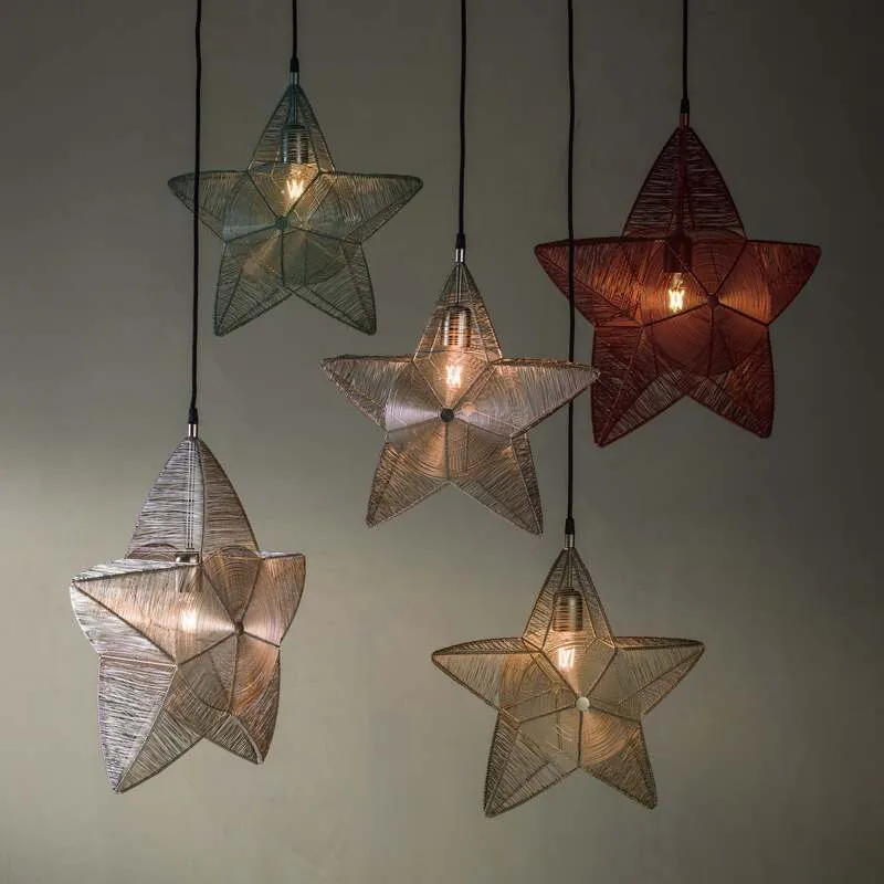 B-Ware PR Home Rigel Dekostern aus Metall Ø 50 cm rot Lampe Leuchte Dekorationslampe