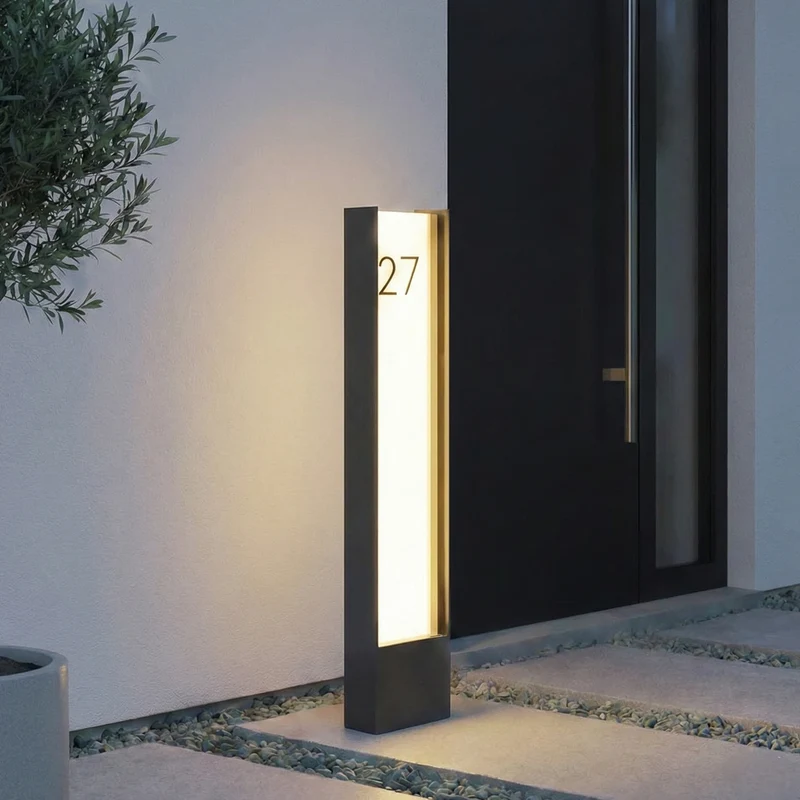 B-Ware Leuchte Außenlampe Wegelampe Lindby LED schwarz IP65 Hausnummer