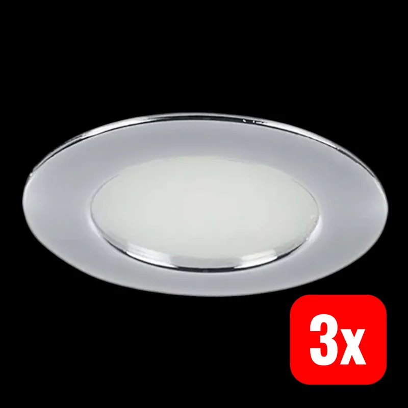 3x B-Ware Brumberg Leuchte LED Einbauleuchte Downlight Chrom Weiß 12V Deckeneinbau 3 STÜCK