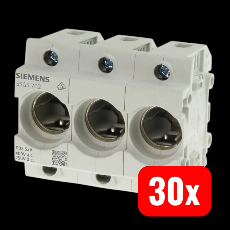 6x B-Ware Siemens Sicherungshalter Sockel NEOZED D02 Sicherungssockel 3polig 6 A 30 STÜCK